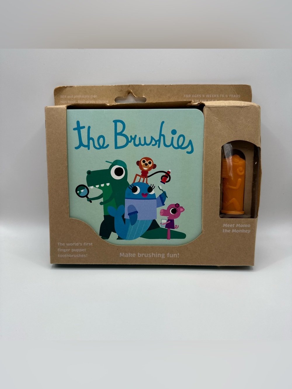 Baby & Toddler Toothbrush & Storybook Gift Set Monkey Finger Puppet Toothbrush